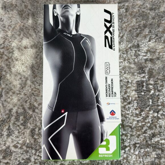 2XU Refresh Women Sz S Swim Recovery Compression Top Black Long Sleev Activewear - Picture 1 of 5